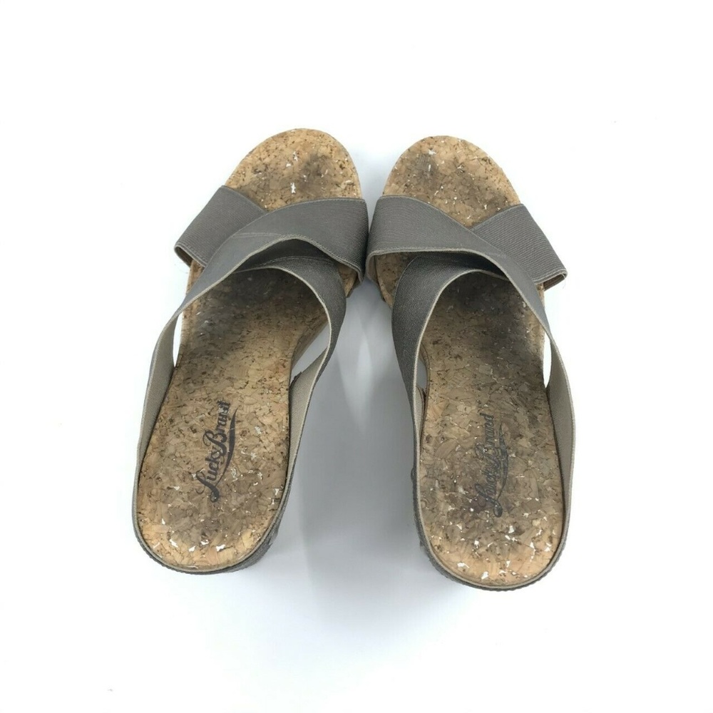 Lucky Brand Miller 2 Criss Cross Cork Wedge Sz 8.5 - Picture 5 of 8